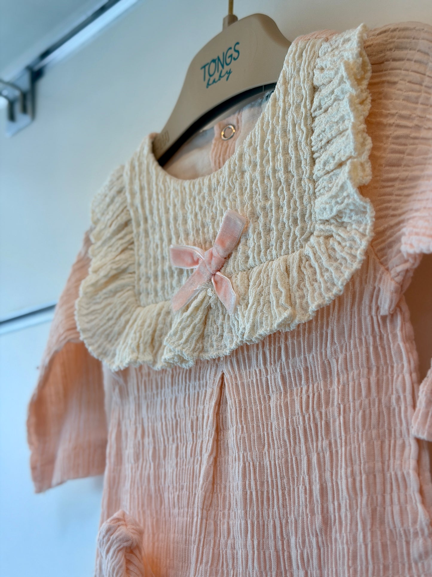 Tongs Baby Romper met Muts – Soft Pink