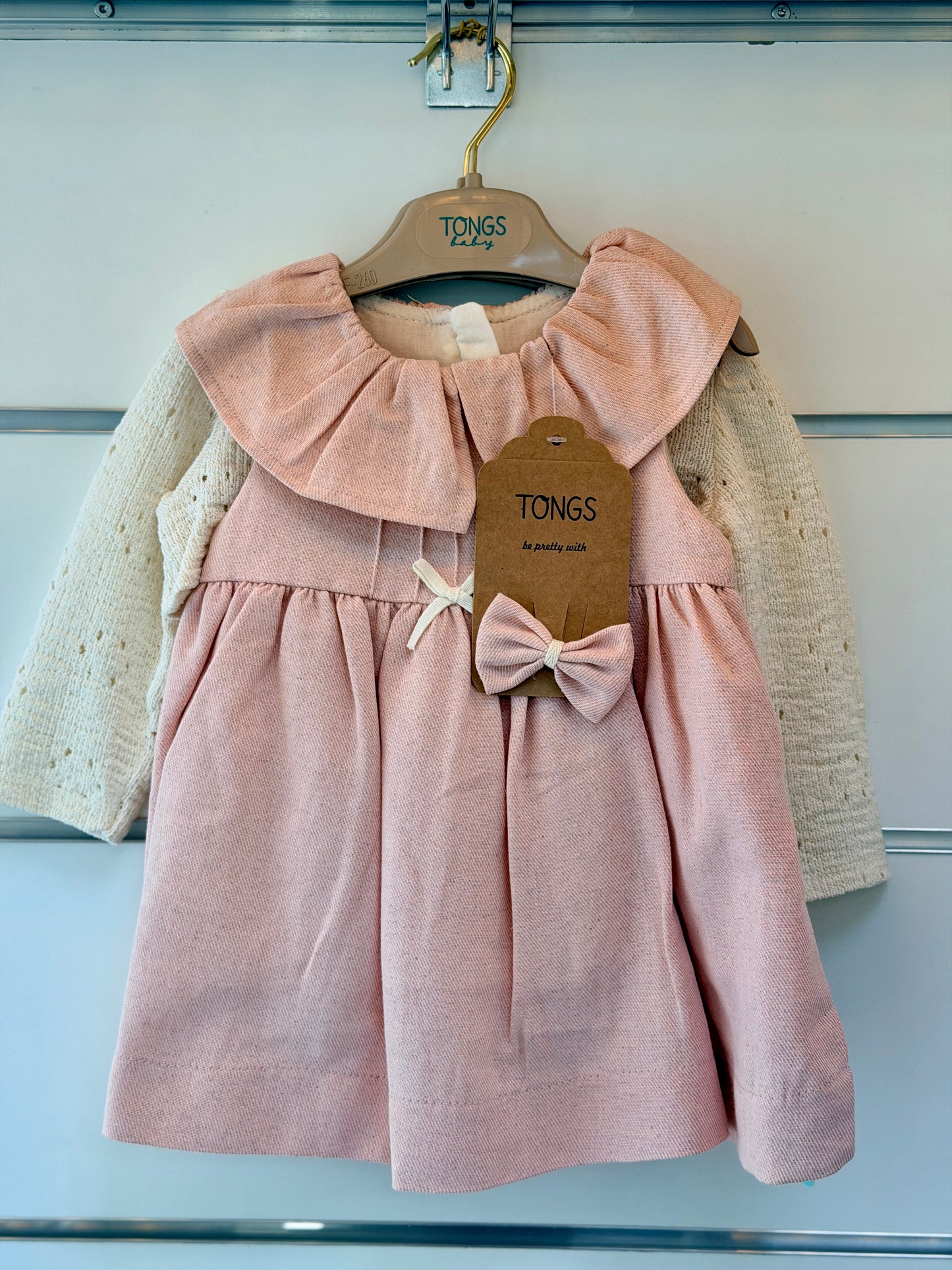 Tongs 2-Piece Baby Set – Elegant Pink Dress