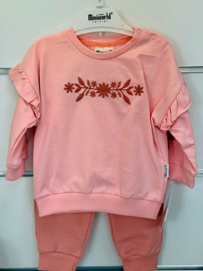 Miniworld 2-Delige Meisjes Set – Soft Pink Flower