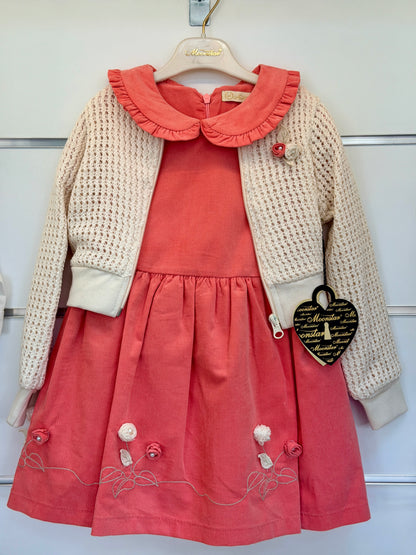 Moonstar 2-Piece Baby Dress Set - Pink with Cardigan