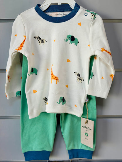 Pyjama Set – Safari Print met Groene Broek