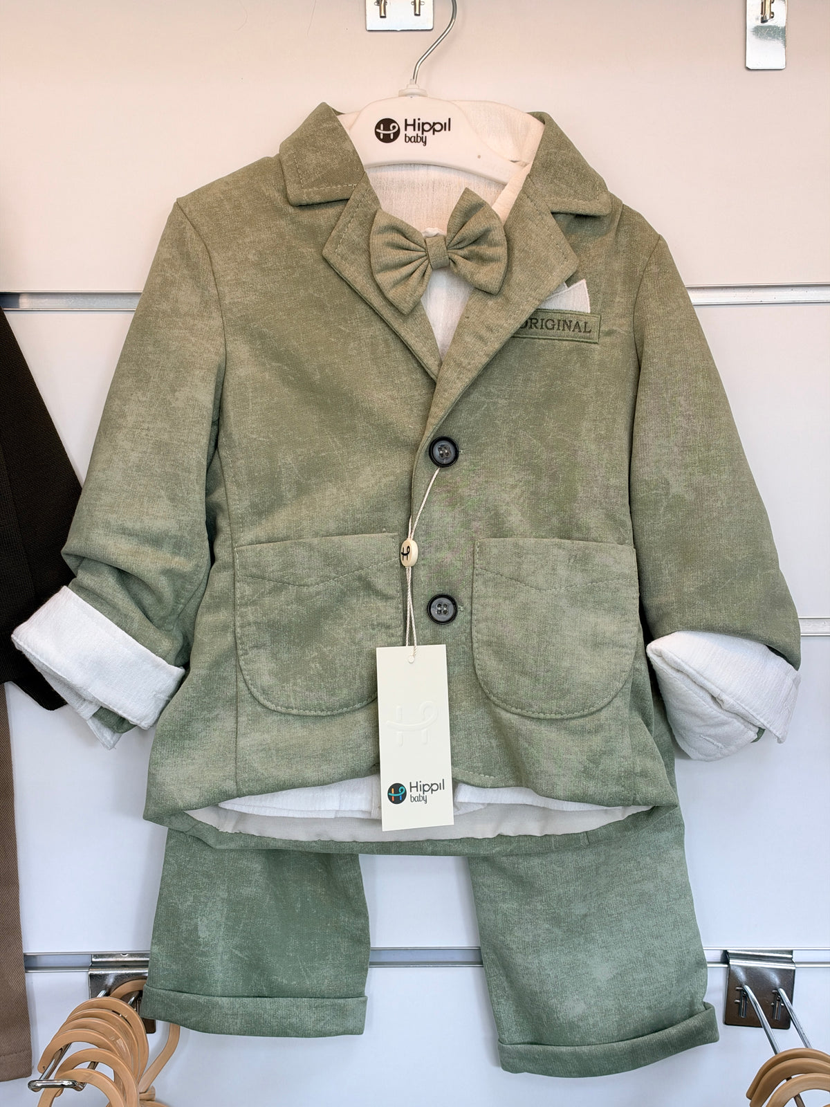 Baby 3-Delige Pak – Blauw | Blazer, Blouse & Broek met Strik