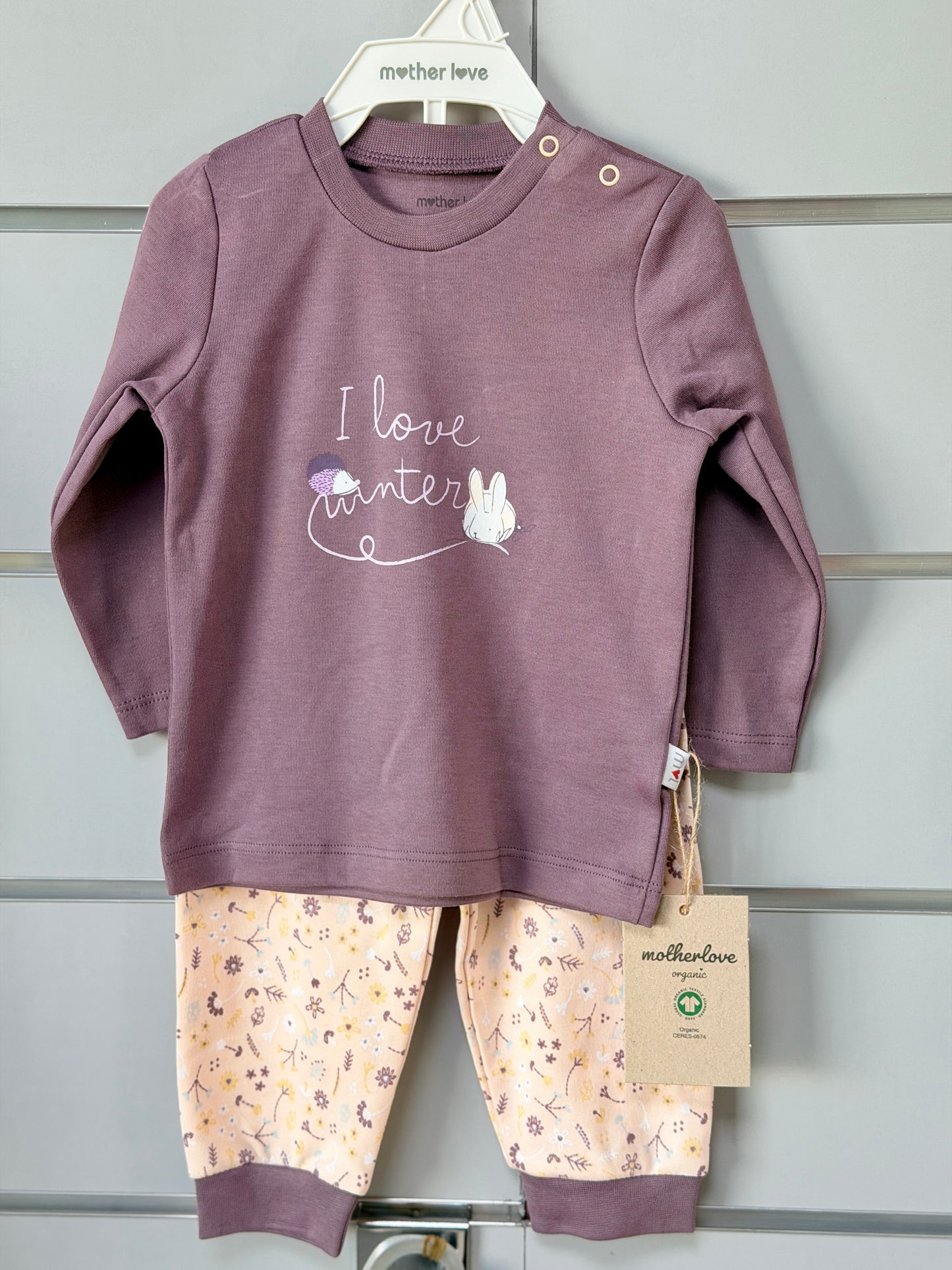Pyjama Set – Paars met Bloemenbroek