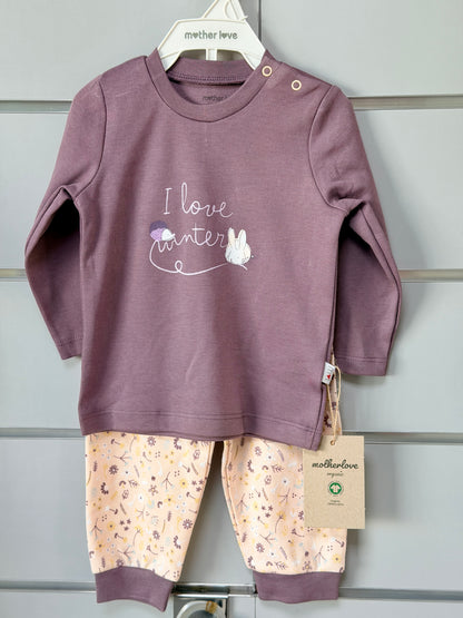 Pyjama Set – Paars met Bloemenbroek