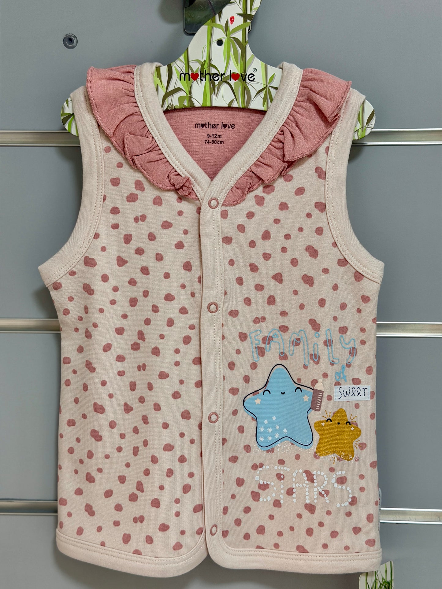 Mouwloos Vestje – Roze Sterrenprint