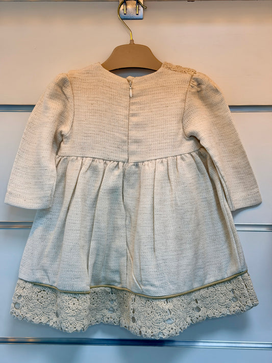 Tongs Baby Dress - Elegant Lace Beige