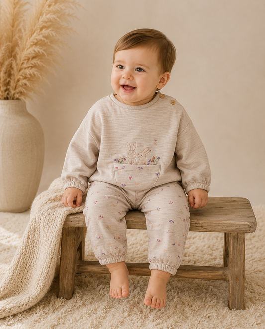 Anna Babba 2-Delige Baby Set – Bunny Pocket