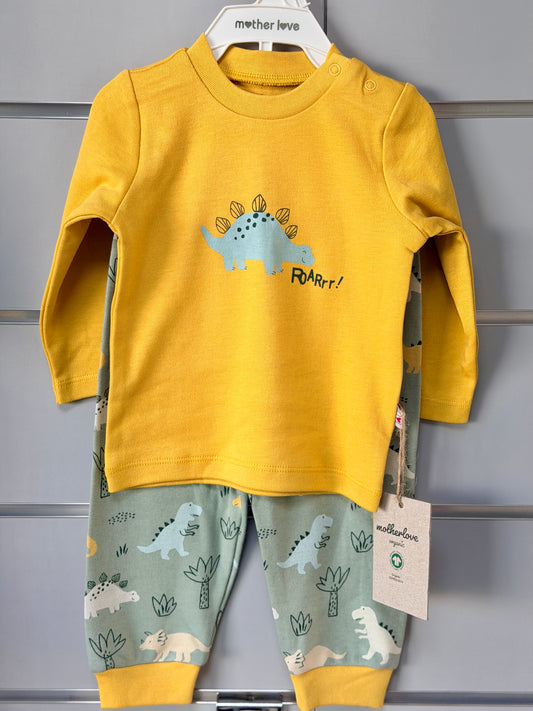 Pyjama Set – Geel met Dino Print
