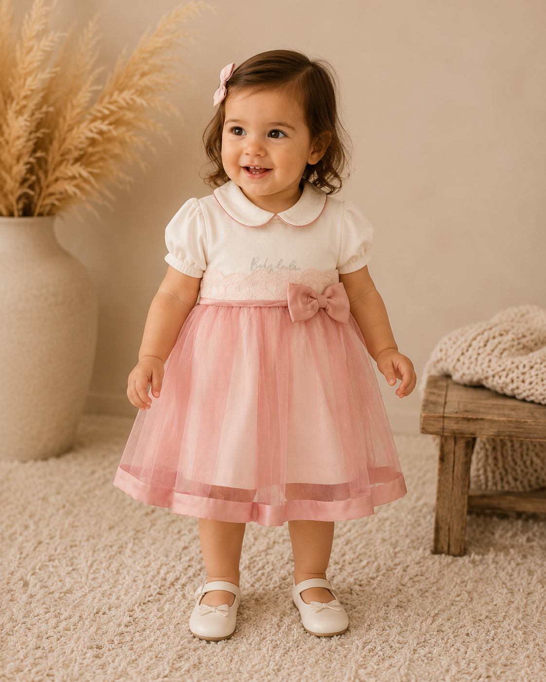 Babydola Baby Dress – Soft Pink Elegance
