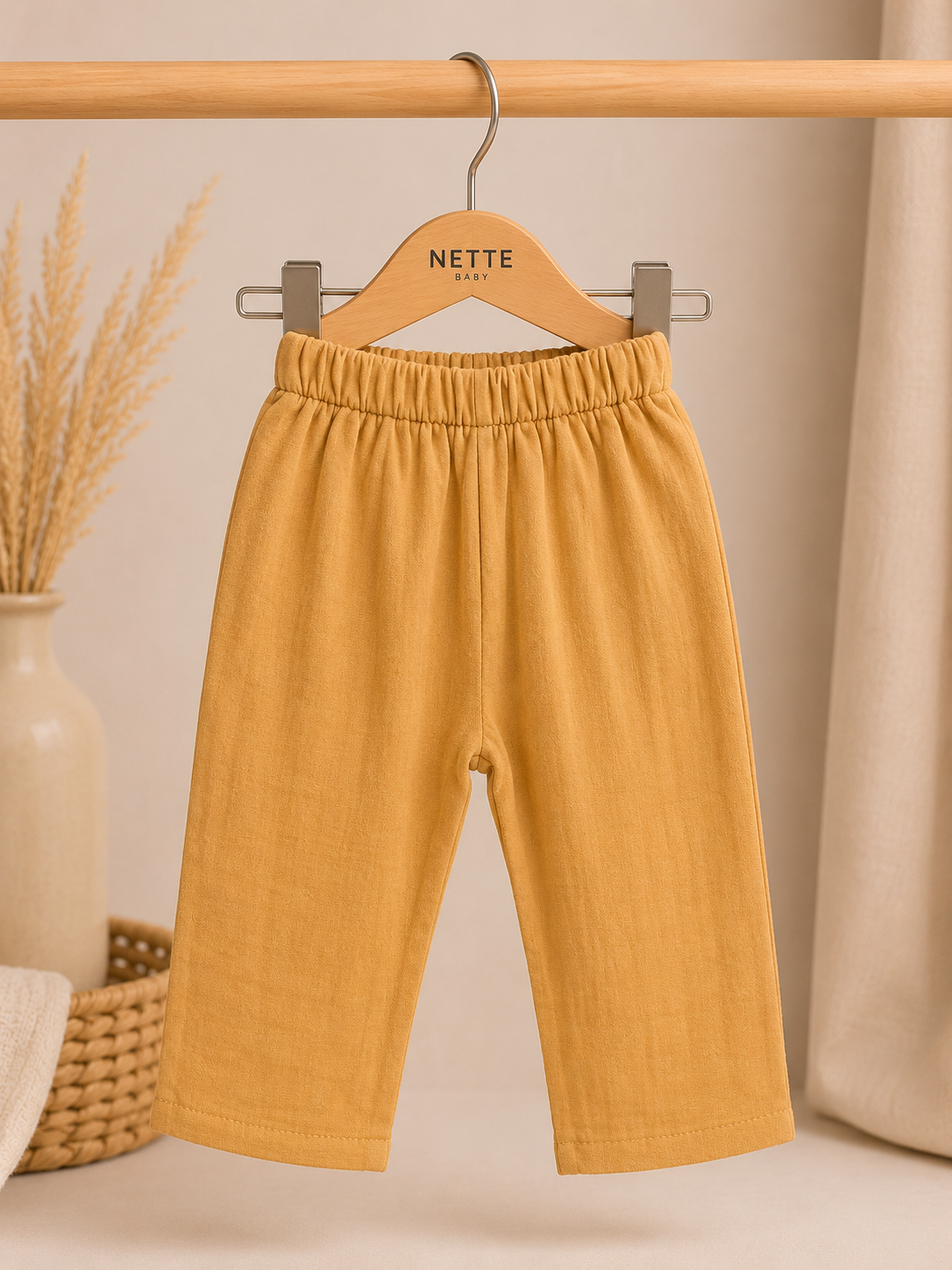 Muslin Kinderbroek – Okergeel