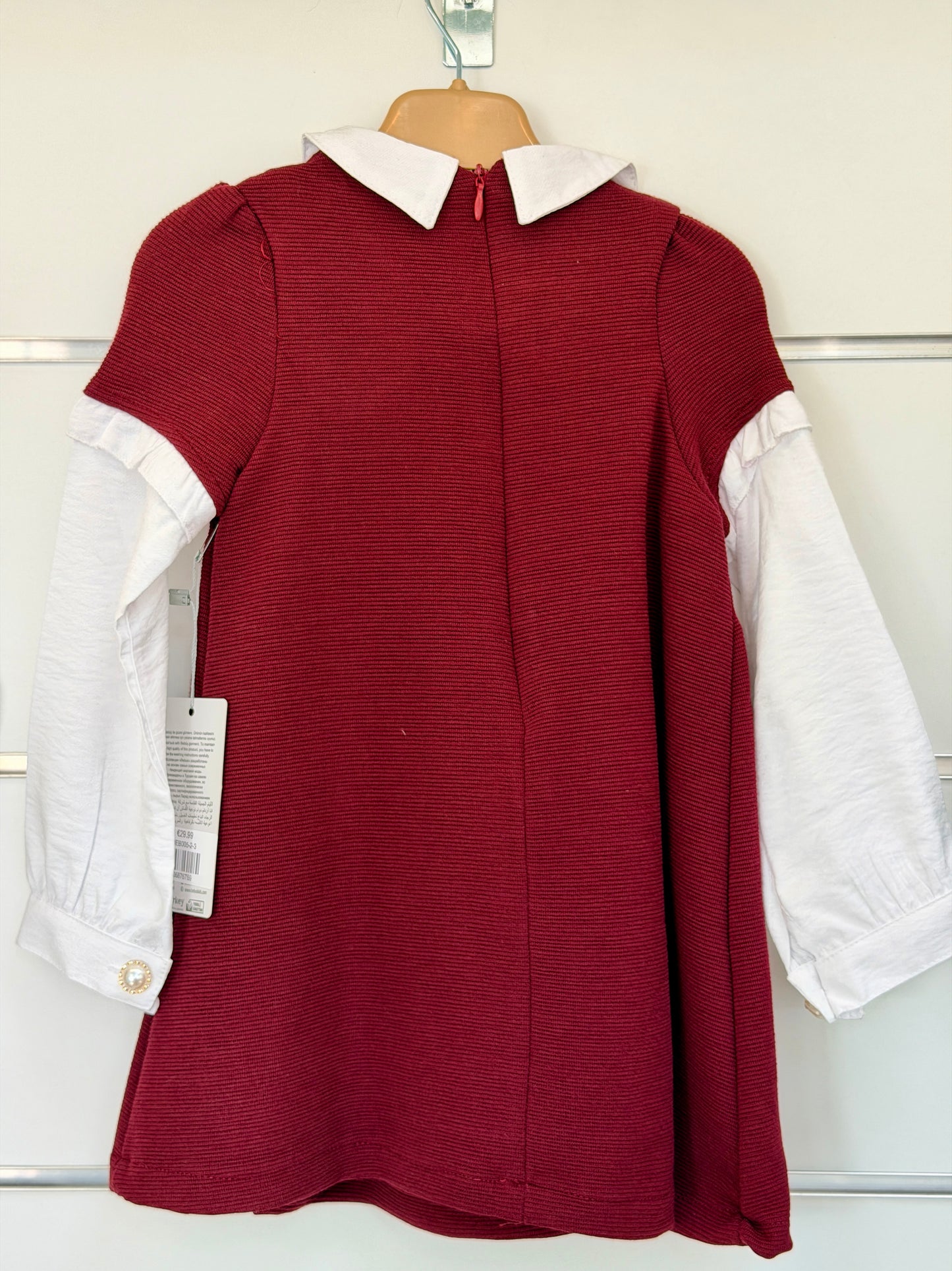 Bebüş Elegant Baby Dress with Cardigan – Burgundy