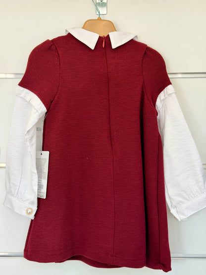 Bebüş Elegant Baby Dress with Cardigan – Burgundy