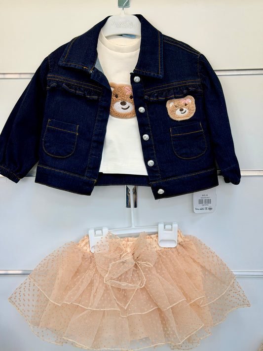 Sweet Me 3-Delige Baby Set – Denim Jas & Tule Rok