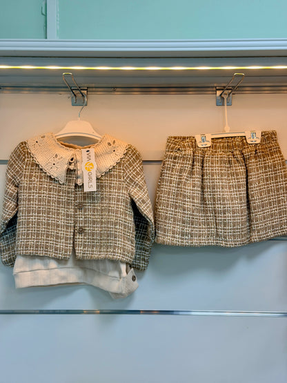 Via Girls 3-Piece Baby Set – Classic Beige