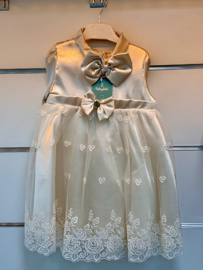 Babydola Elegant Baby Dress – Champagne Lace