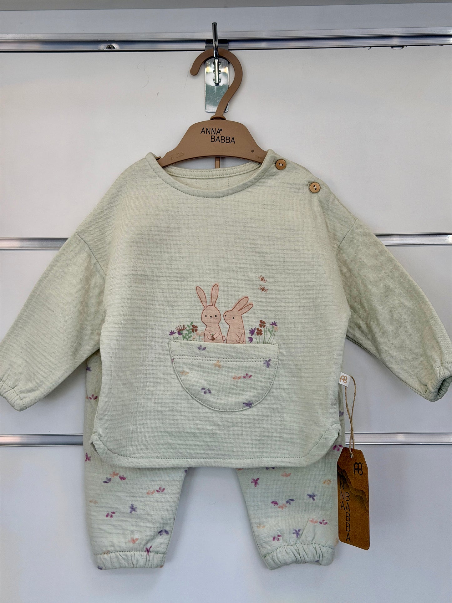 Anna Babba 2-Delige Baby Set – Bunny Pocket