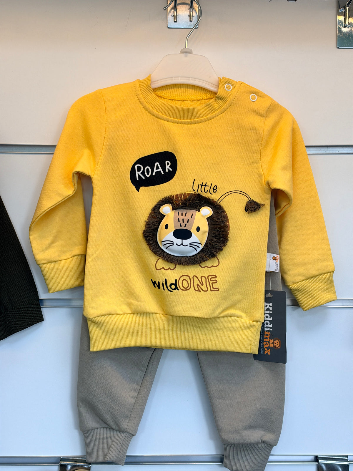 Baby 2-Delige Set met Leeuw – Geel & Grijs | Little Wild One
