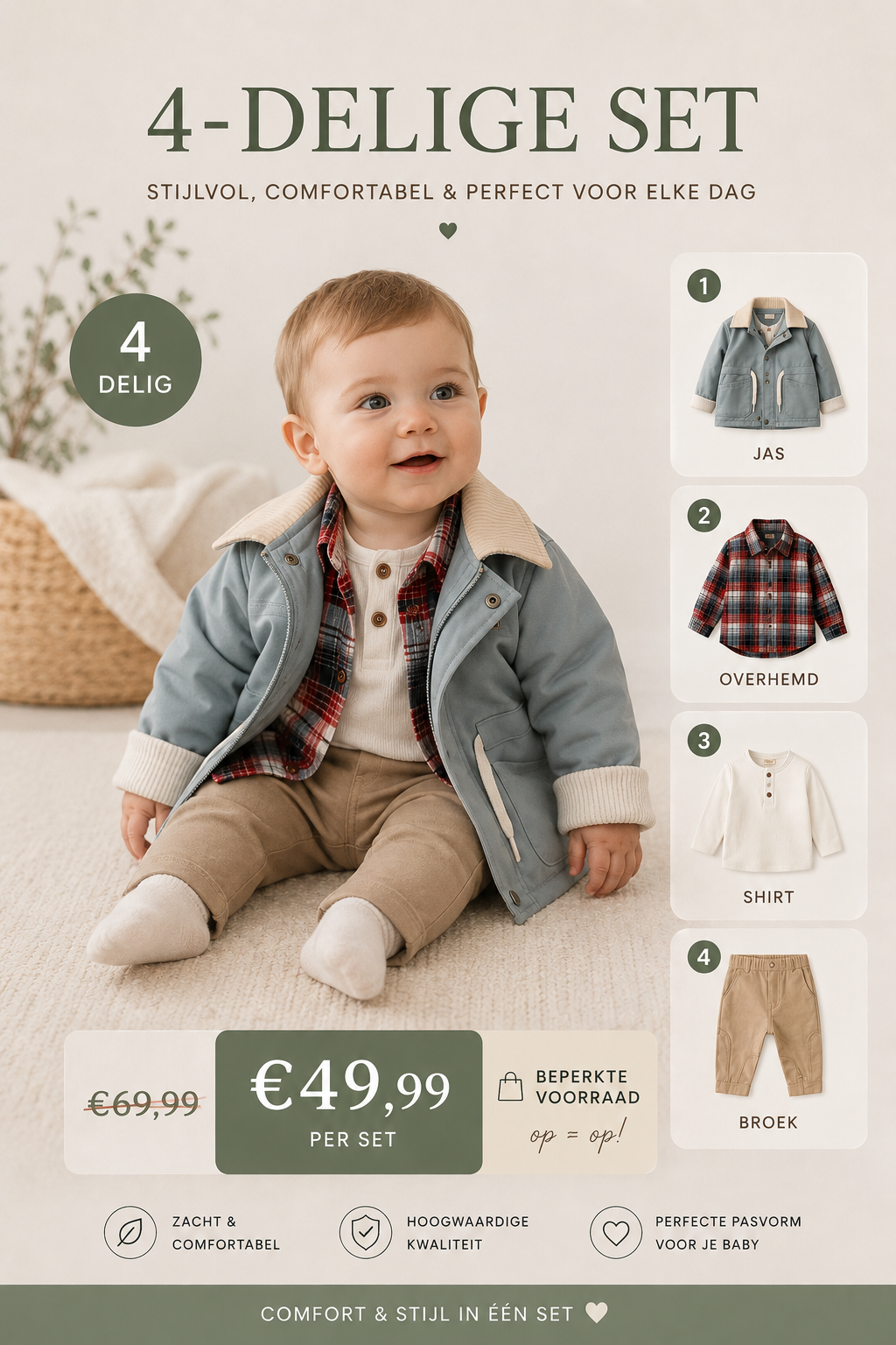 Sweet Me 4-Piece Baby Set with Jacket – Premium Outfit