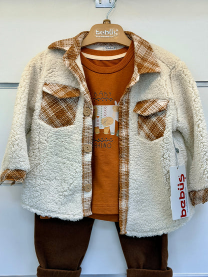 Bebüş 3-Delige Baby Set – Rhino Brown