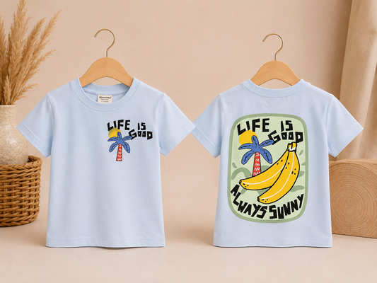 Life Is Good T-Shirt – Lichtblauw