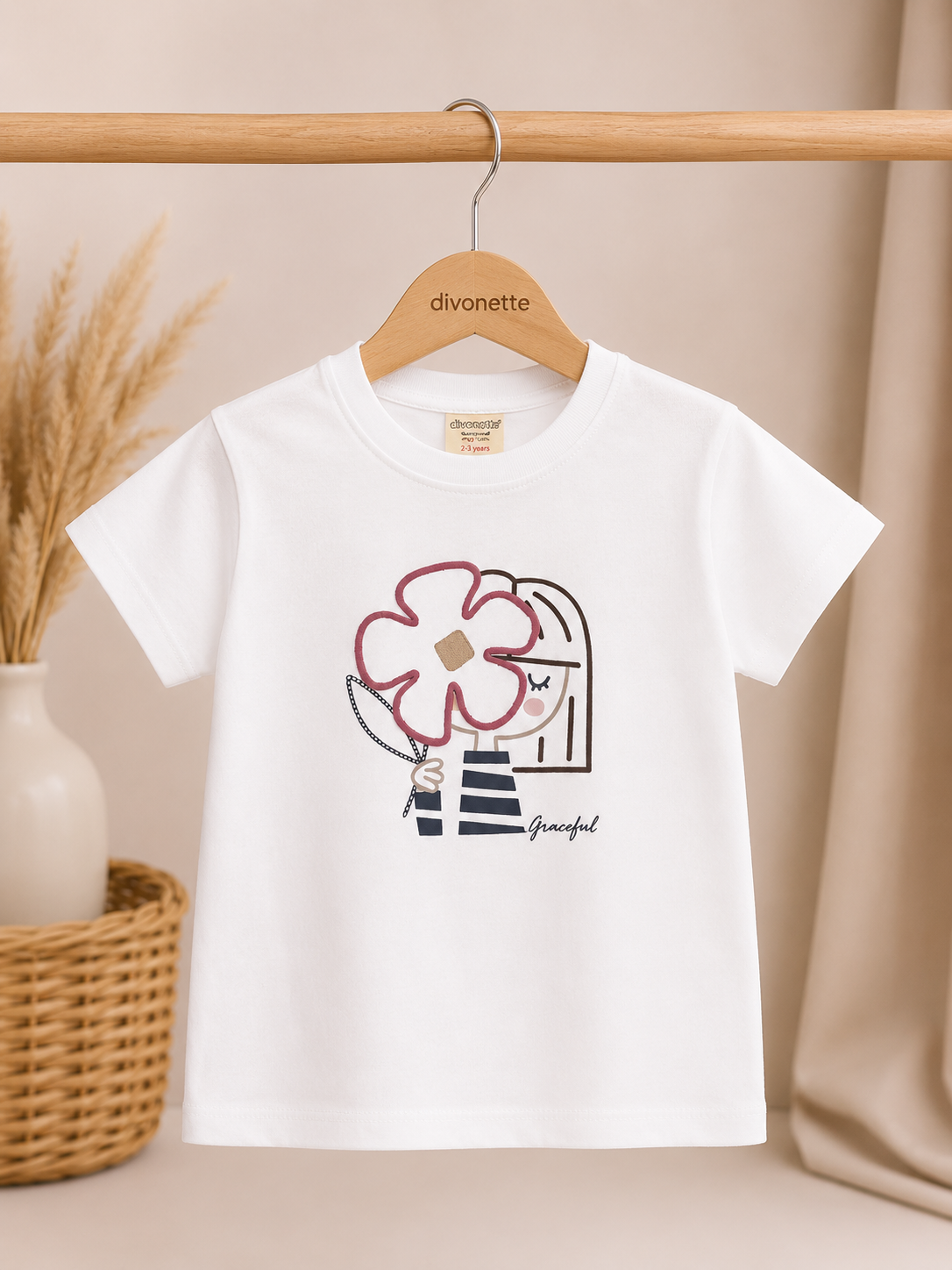 Graceful Bloemen T-Shirt – Wit