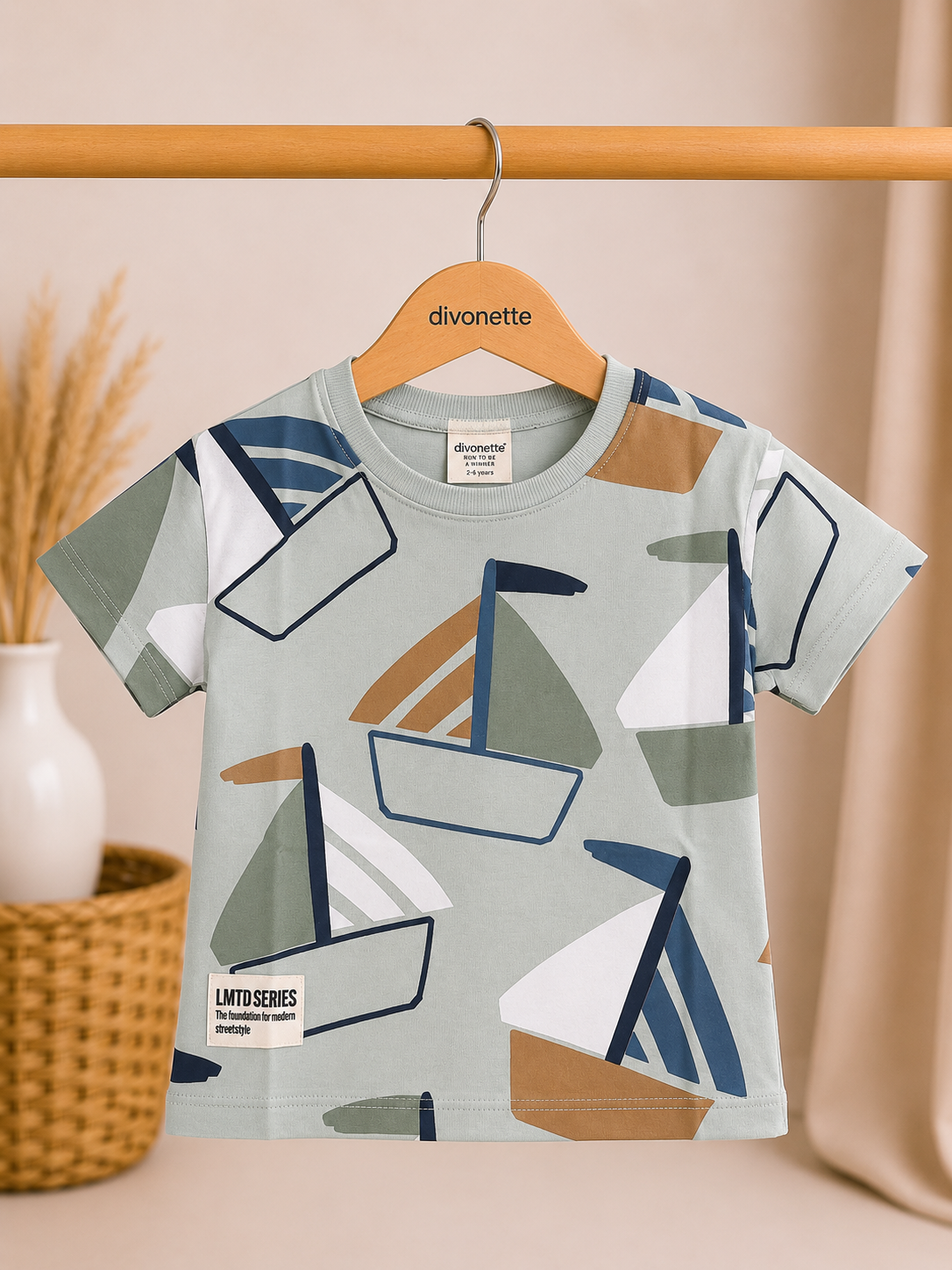 Zeilboot T-Shirt – Sage Green
