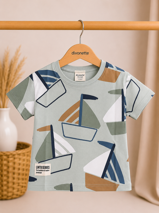 Zeilboot T-Shirt – Sage Green