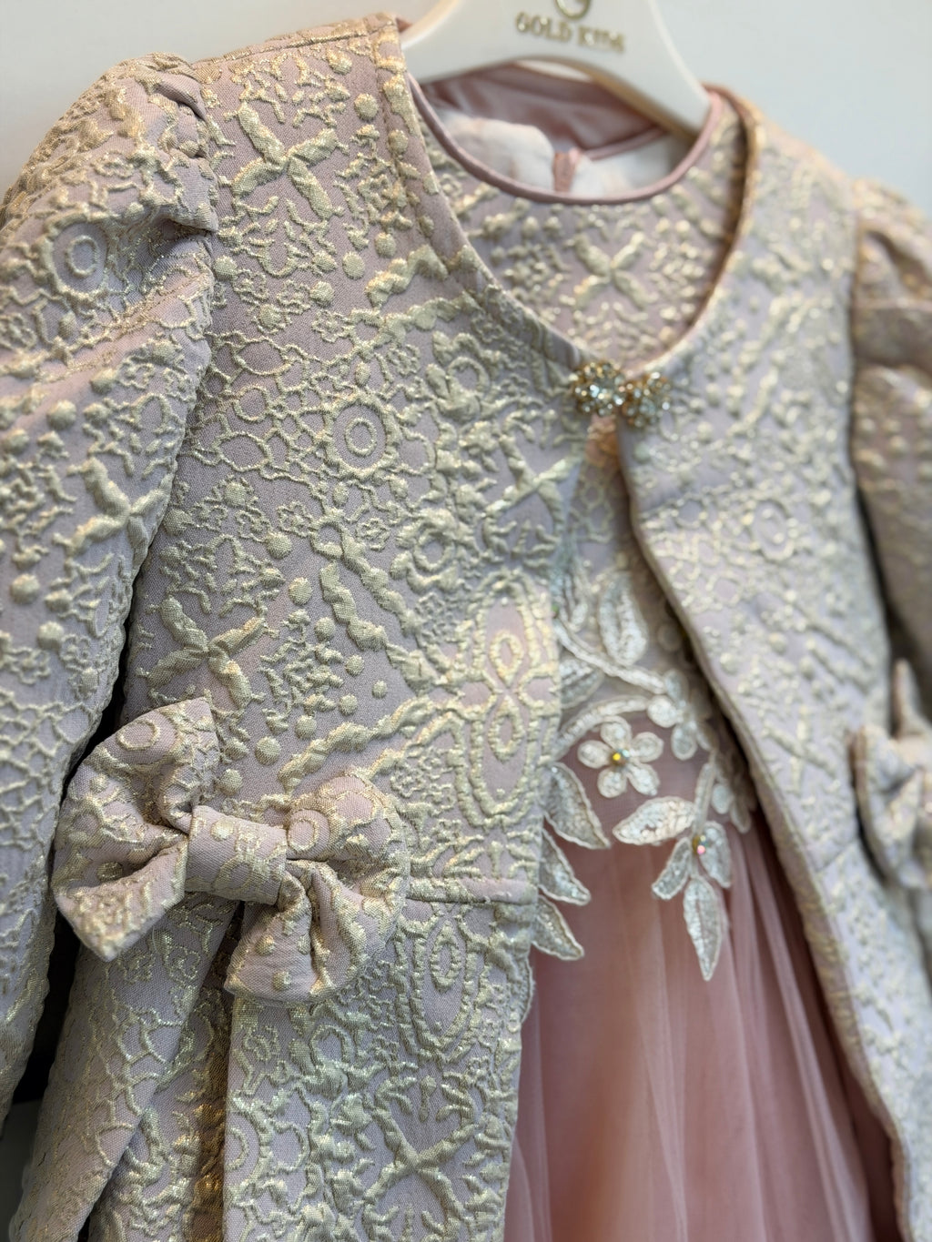 Gold Kids Luxe Jurkset met Jas & Tasje – Roze