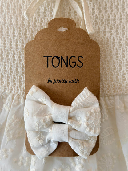 Tongs Baby Jurk met Haarband – Cream