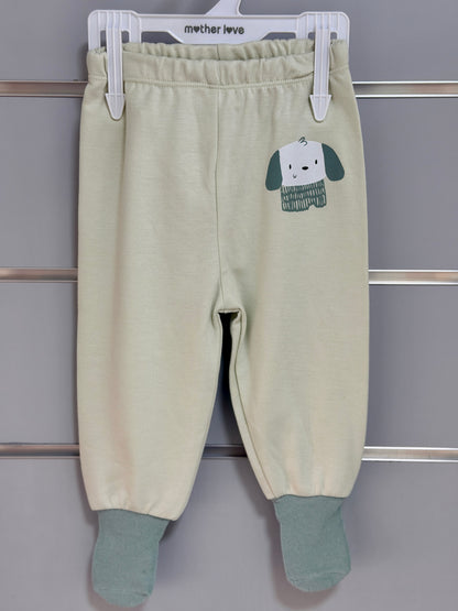 Pants with Feet – Little Puppy Mint | Bamboo Mix