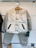 3-Delige Baby Jongens Set – Bodywarmer, Sweater & Broek | Lichtgrijs