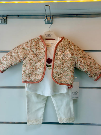Sweet Me 3-Piece Baby Set – Floral Jacket
