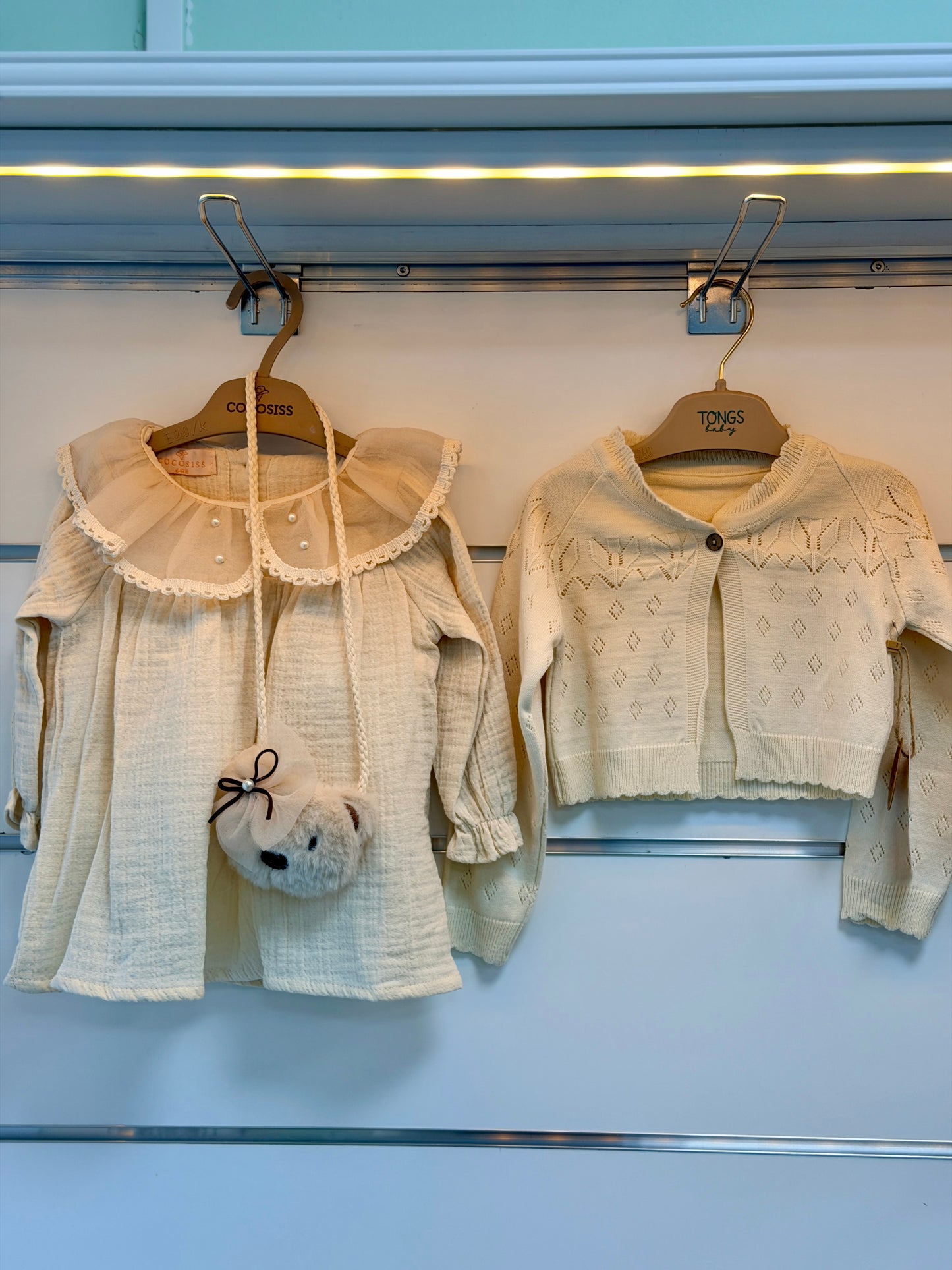 CocoSiss 3-Delige Baby Jurk Set met Vestje en Tasje