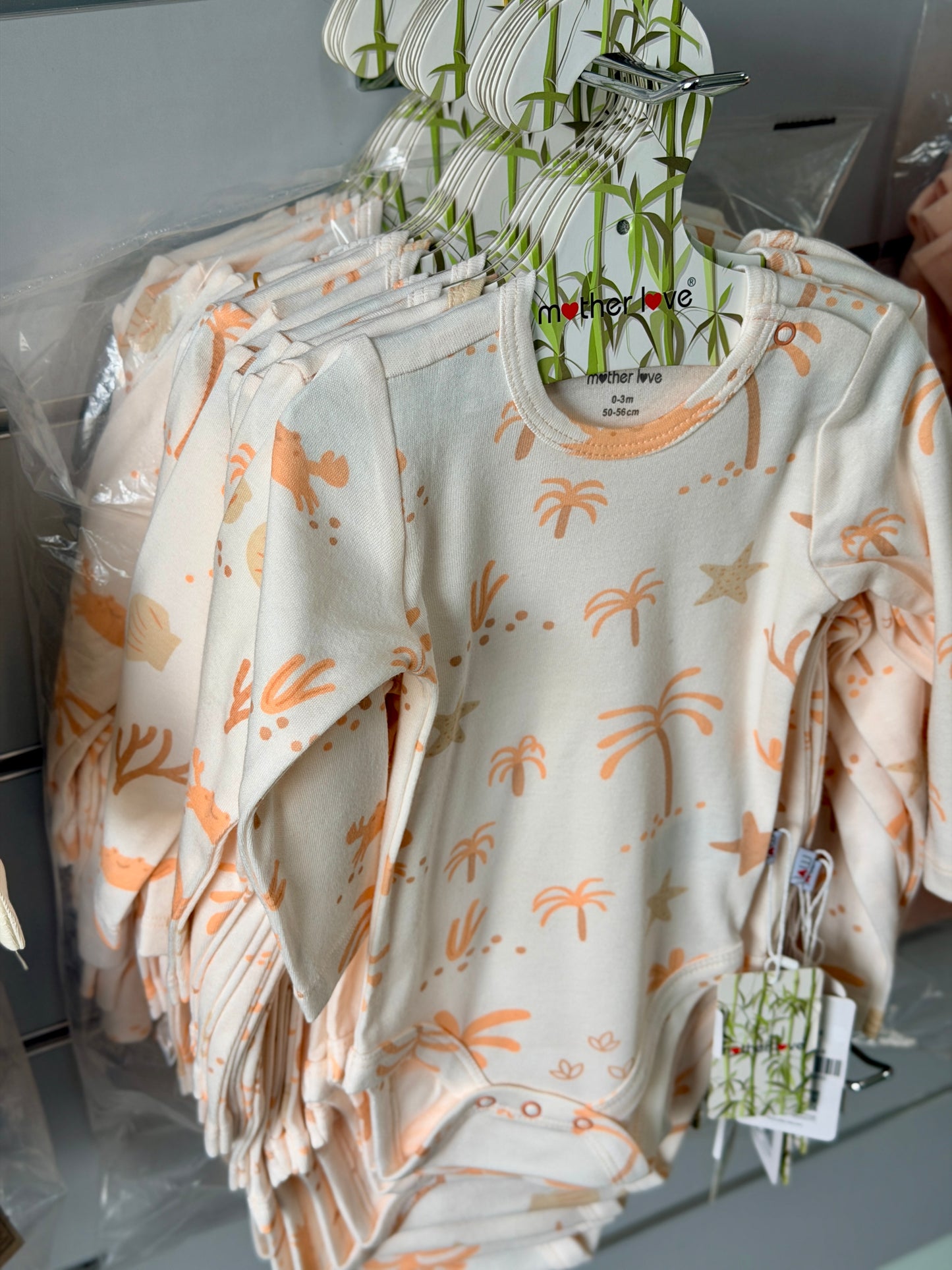 Long Sleeve Romper – Sandy Beach | Bamboo Mix