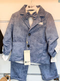 Baby 3-Delige Pak – Blauw | Blazer, Blouse & Broek met Strik
