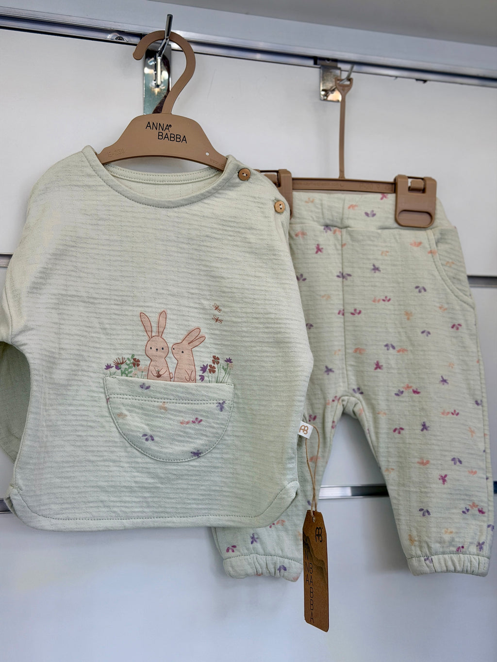 Anna Babba 2-Delige Baby Set – Bunny Pocket