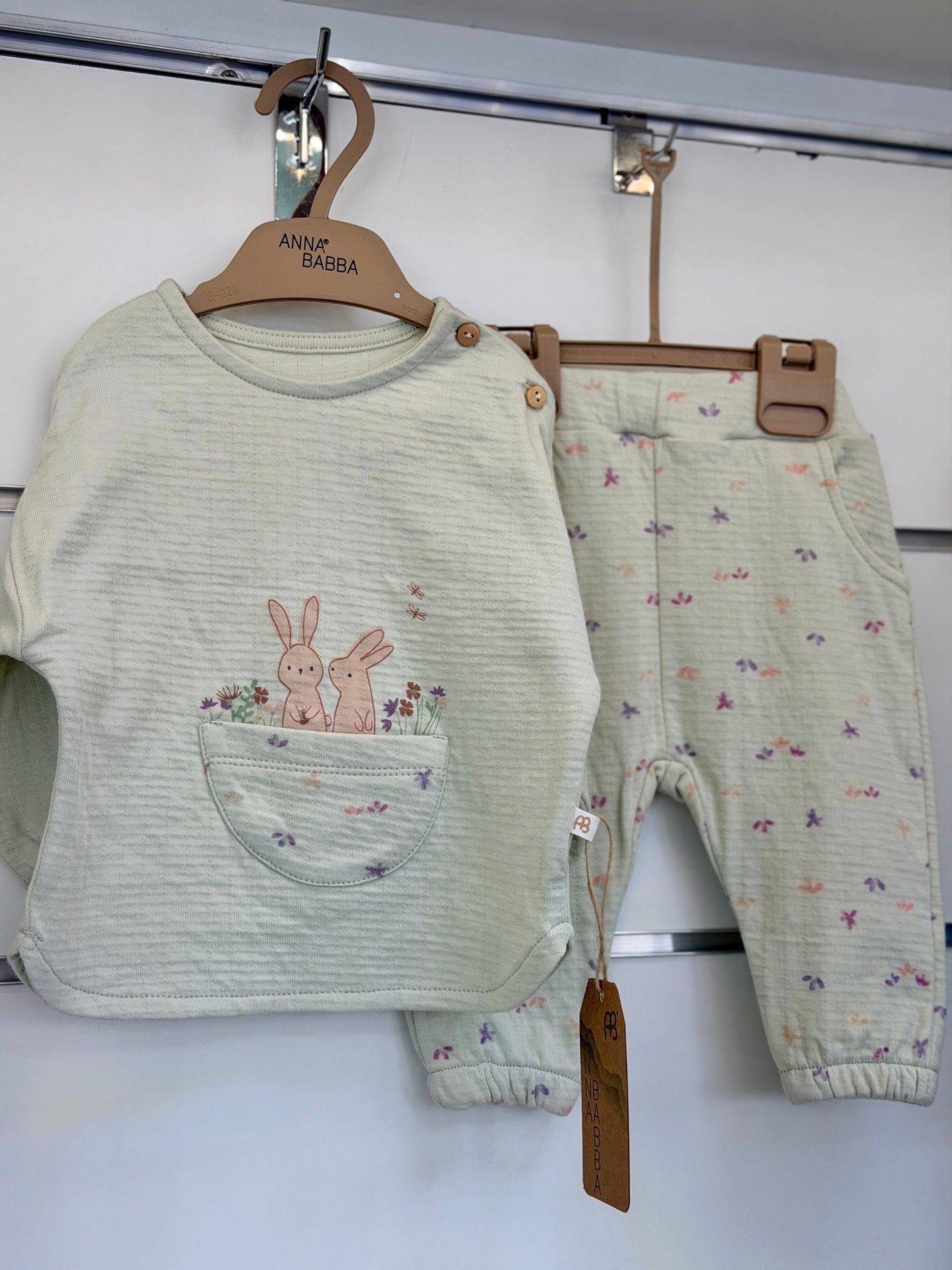 Anna Babba 2-Delige Baby Set – Bunny Pocket