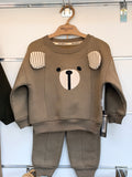 Baby 2-Delige Set met Beer Sweater & Broek – Olijfgroen