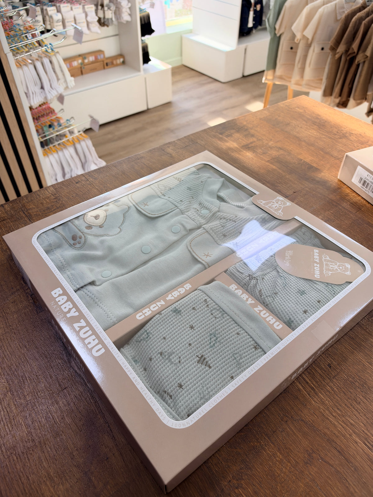 Baby Zuhu 5-Delige Newborn Babyset – Little Bear | Blauw
