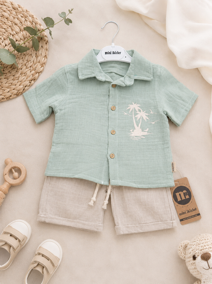 Mini İkizler Zomerset Palm – Groen/Beige