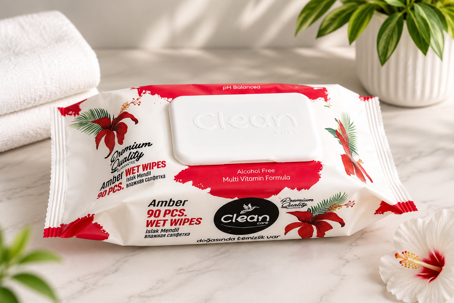 Clean Care Premium Wet Wipes – 90 Stuks