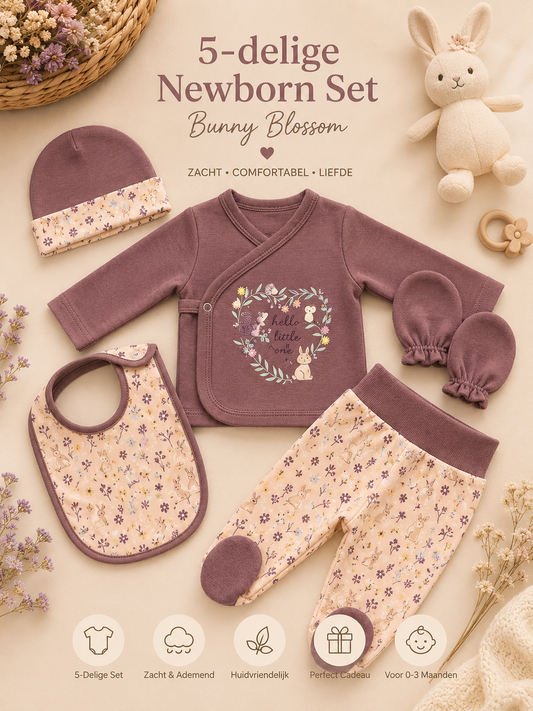 5-Delige Newborn Set – Bunny Blossom