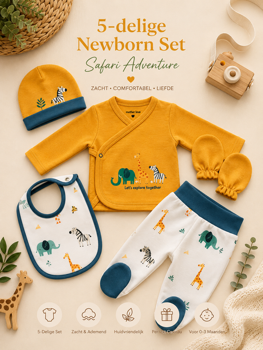 5-Delige Newborn Set – Safari Adventure