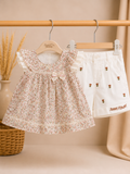 Vintage Bloemen Meisjesset