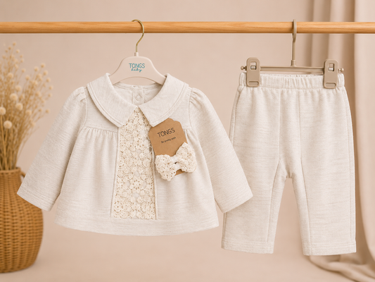 Luxe Elegance 3-Delige Babyset Beige