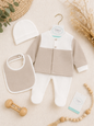 Luxe Newborn Geschenkset Beige & Wit