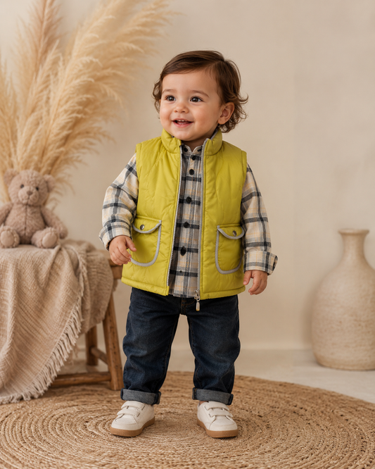 Bebüş 3-Delige Baby Set – Geel Vest