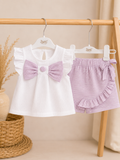 Lila Strik Meisjes Set