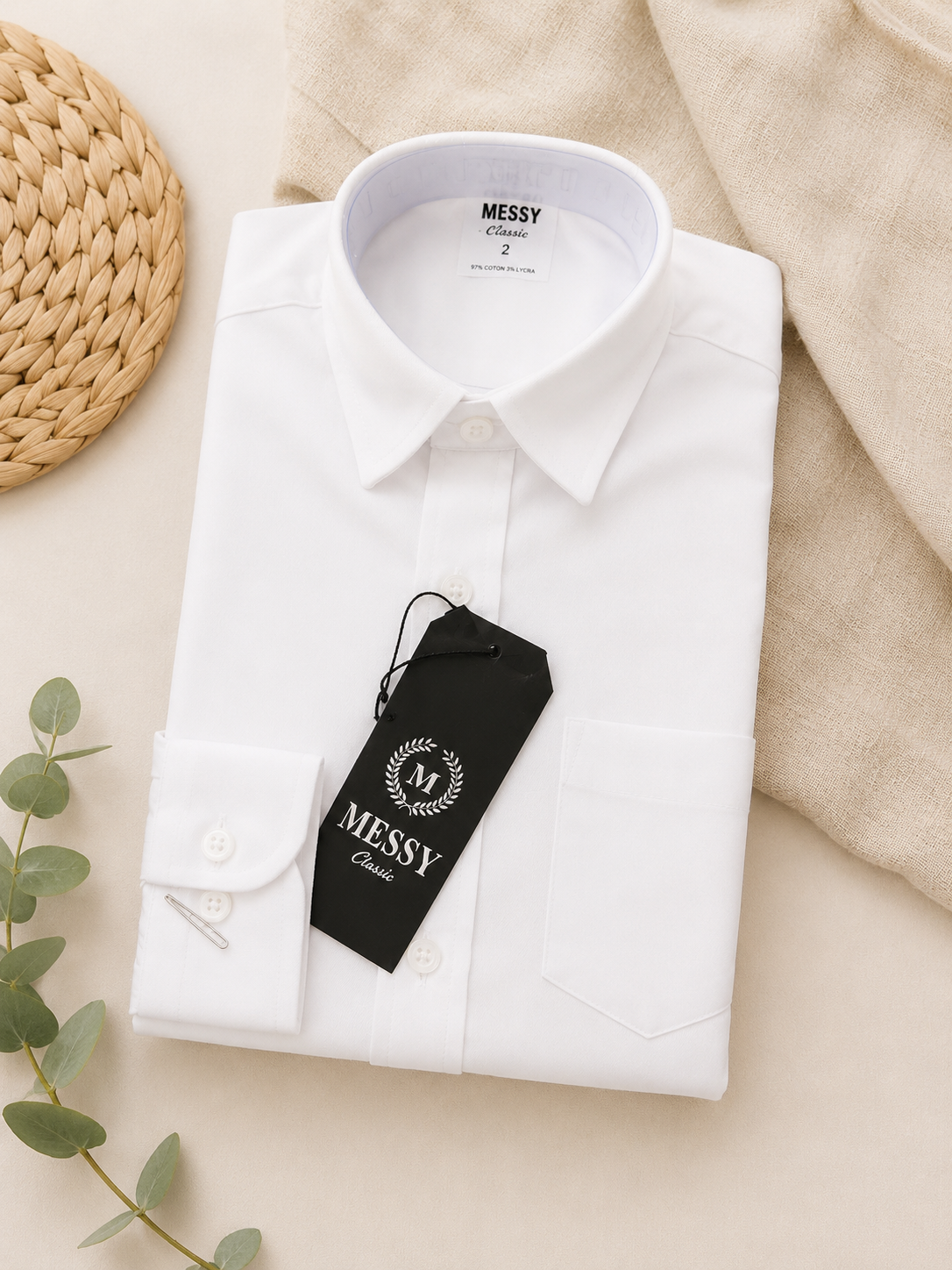 Messy Classic Wit Overhemd – Kinderen